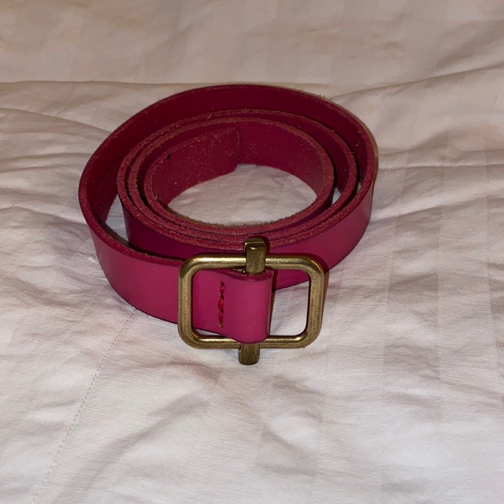 Pink leather belt